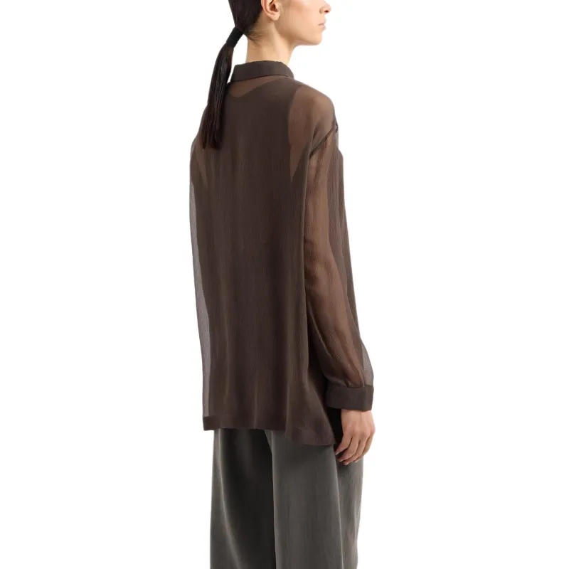 GIORGIO ARMANI Silk Crépon Loose Shirt-3