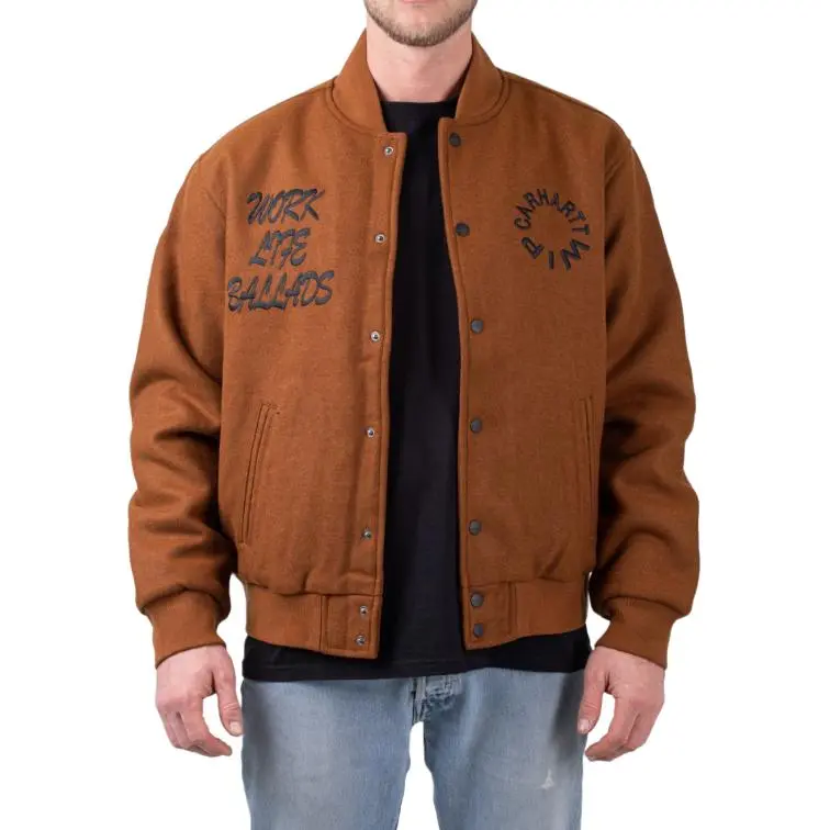 Carhartt WIP Logo Embroidered Varsity Bomber Jacket-2