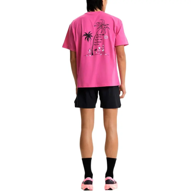 New Balance UNI Beach Run T Shirt Unisex 27 Dark Pink-3