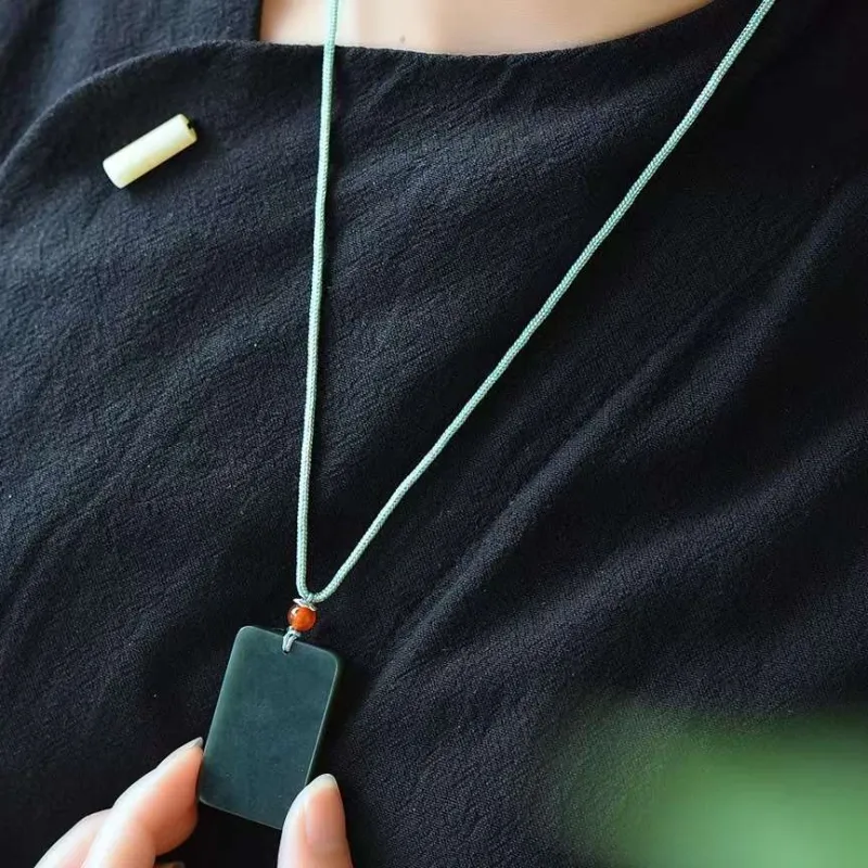 Gifts Hetian Jade Necklaces Green Jade Unisex-3