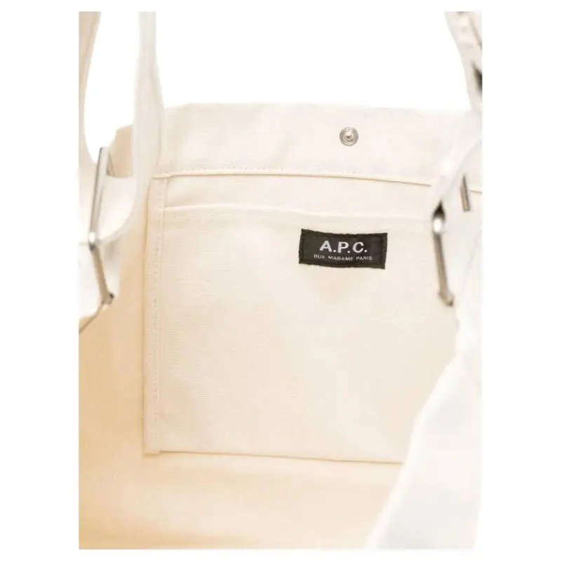 A.P.C Cotton Tote Bag, Shopping Bag, Shoulder Bag Women's Beige-2