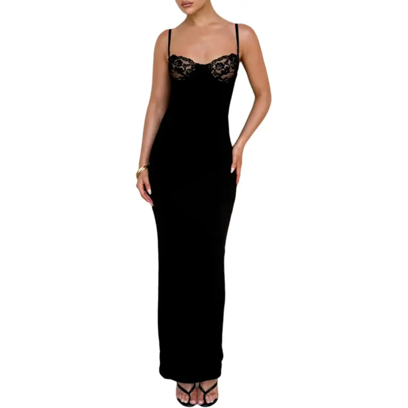 Tiger Mist ALLURA MAXI DRESS Slip Dress Women's Black-3