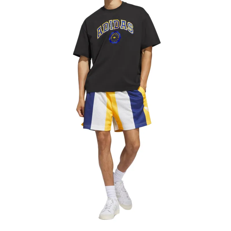 Adidas Originals SS25 BASKETBALL Casual Shorts Unisex Dark Blue/White/Yellow-1