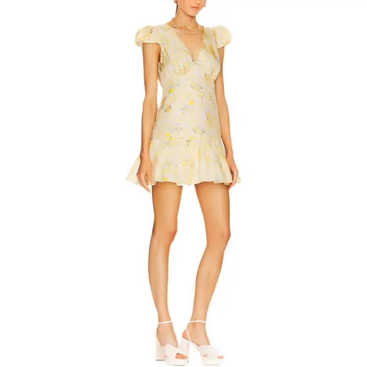LOVESHACKFANCY Short-Sleeved Dresses Women's Yellow-3