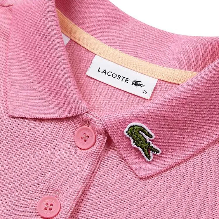 LACOSTE SS23 Summer Vitality Series Short Sleeved Dress Women's Rose Red-3