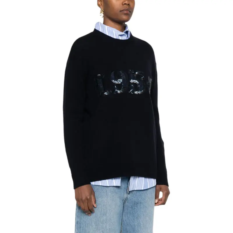 MaxMara Plata Logo Embellished Crewneck Jumper-6