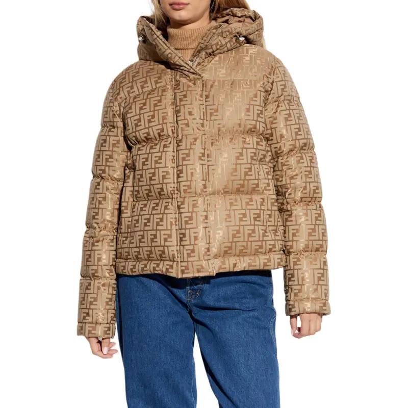 FENDI Logo Detailed Padded Jacket-3