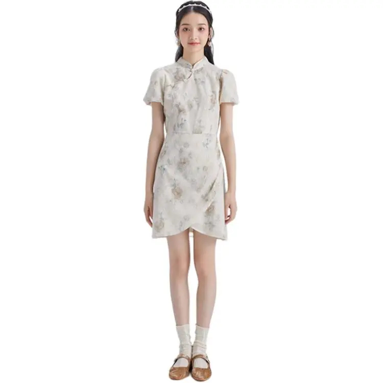 DEAR DEER PUFF Short Sleeved Dresses Women's White-2