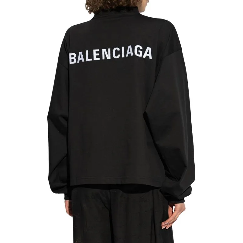 Balenciaga Logo Embroidered Long Sleeve T Shirt-3