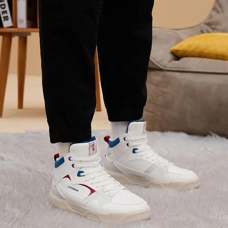 QIAODAN Inheritance 2.0 Warm Height Increasing High Top Skateboard Shoes Men's Ivory-4