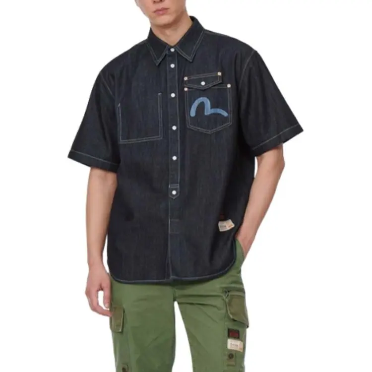 EVISU Shirts Men Denim Blue-3