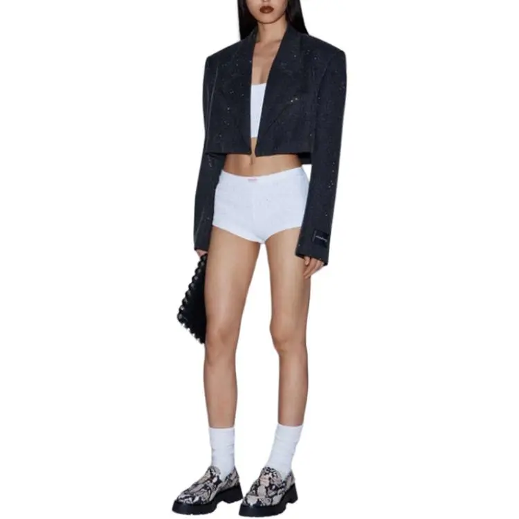 Alexander Wang Cropped Wool Blazer-1
