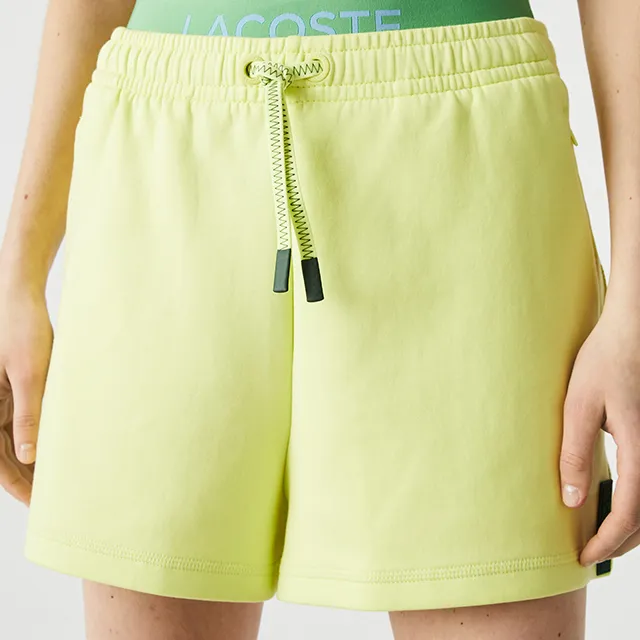 LACOSTE Casual Shorts Women's Neon Yellow-4