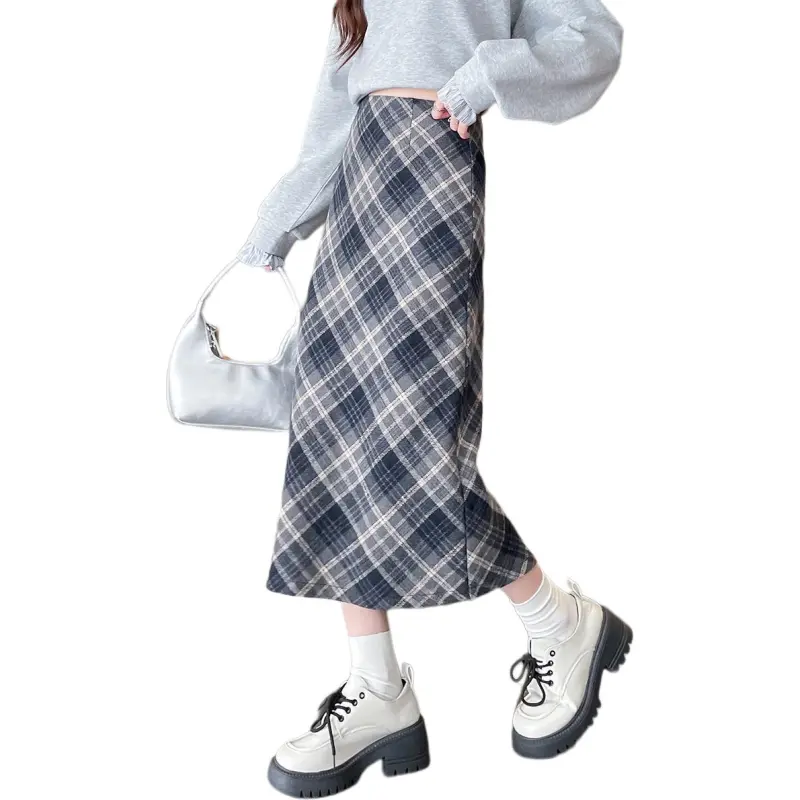 Tonlion Casual Long Skirts Women's Gothic Blue-1