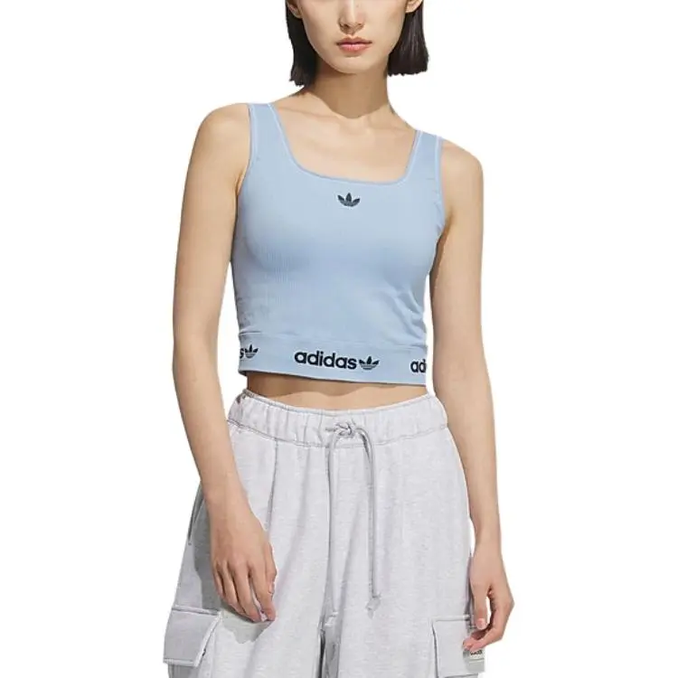 Adidas Originals Sleeveless Sports Shirts Women's Sky Blue-1