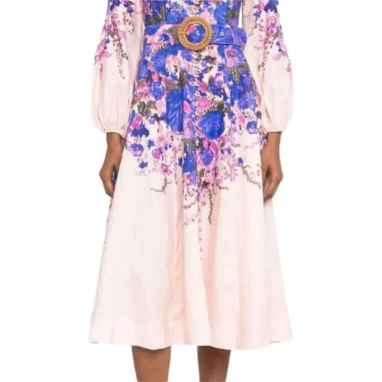 Zimmermann Long Sleeved Dress Women's Purple-4