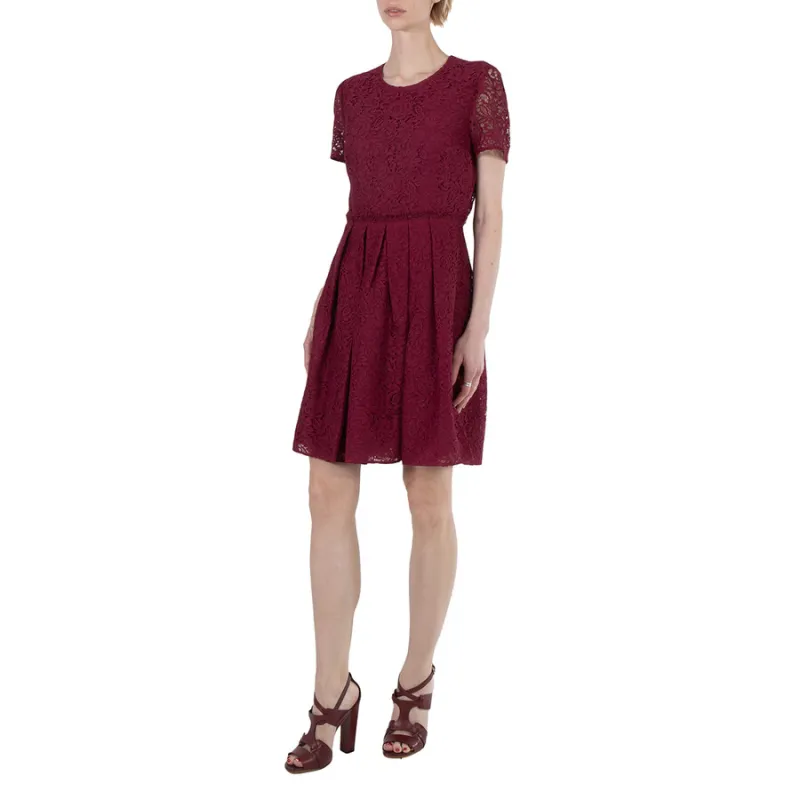 Burberry Short sleeve Flared Lace Dress-4