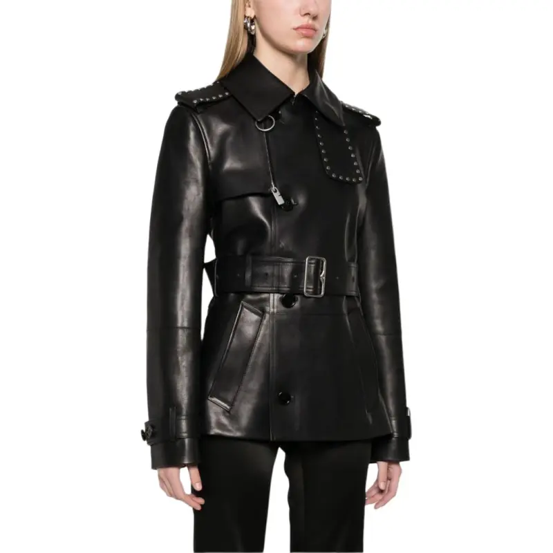 Burberry Belted Collared Trench Jacket-2