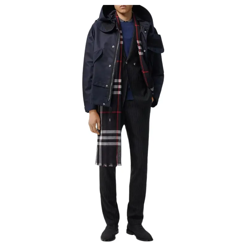 Burberry Lightweight Check Wool Scarf-5