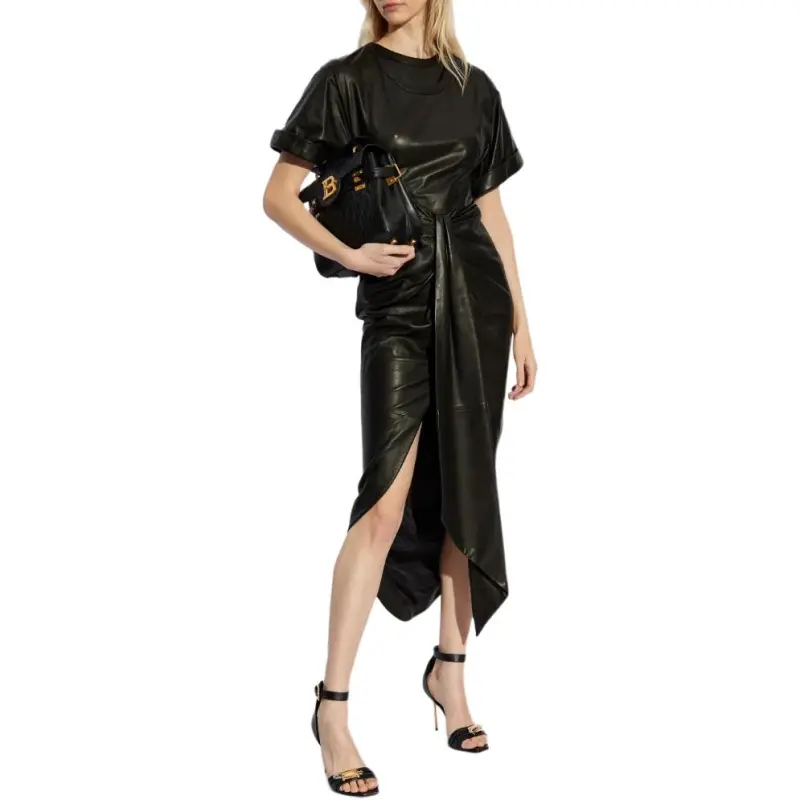 BALMAIN Leather Fitted Dress-3