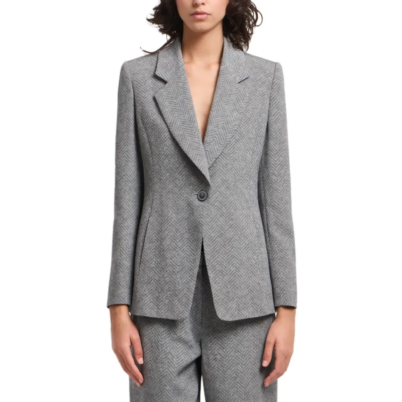 EMPORIO ARMANI Icon Chevron Viscose blend Single breasted Blazer-1