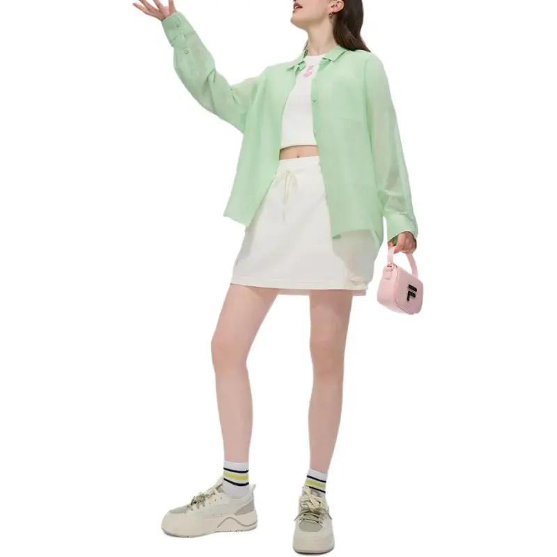 FILA FUSION FOB Series SS25 Shirt Women's Light Greenish-5