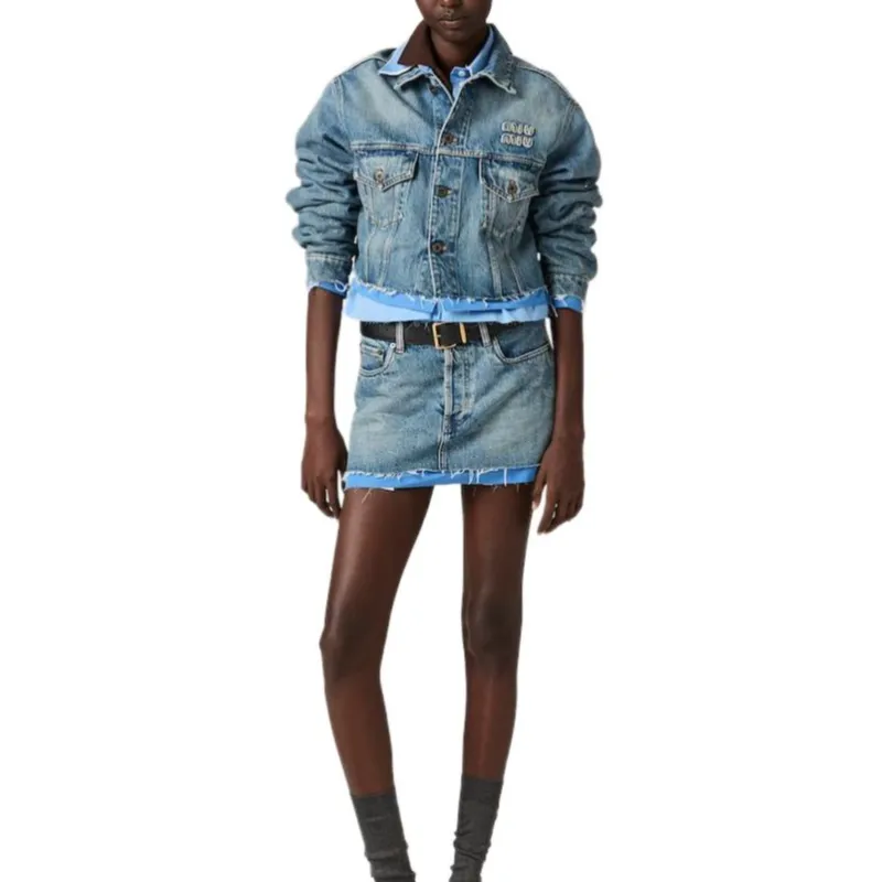 MIU MIU Cropped Jacket 'Denim'-1