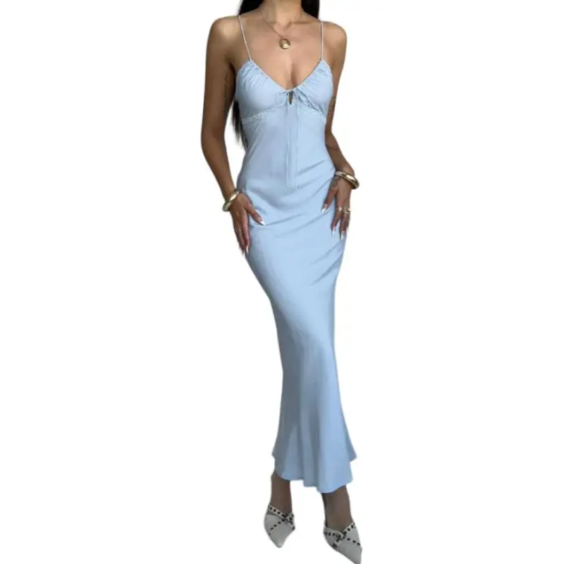 PRINCESS POLLY EMILY MAXI DRESS Slip Dresses Women's Blue-3