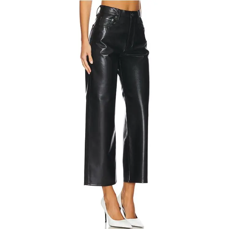 AGOLDE Leather Pants Women's Black-2