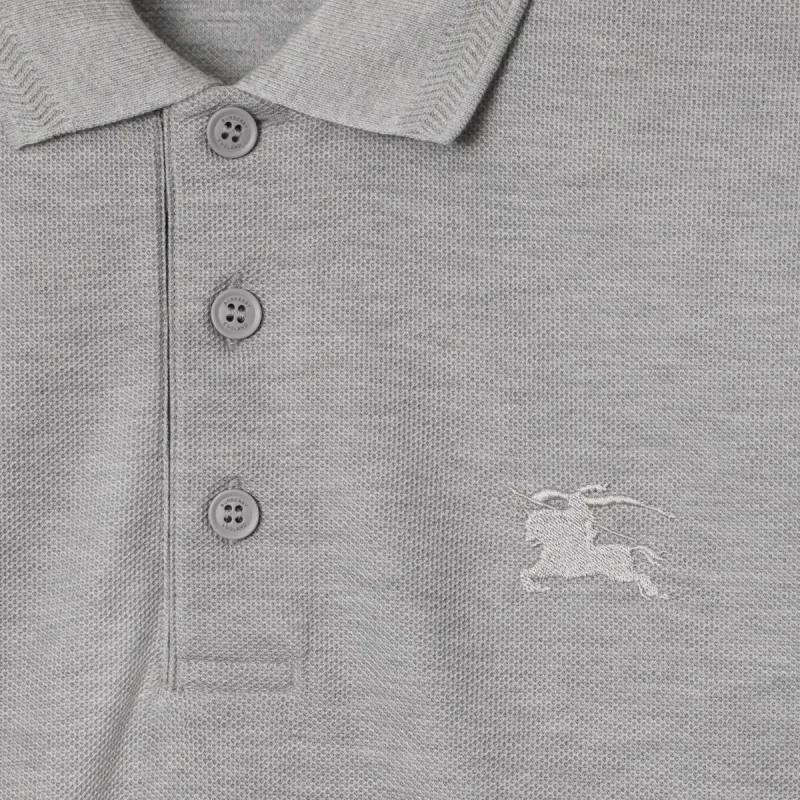 Burberry Logo embroidered Cotton Polo Shirt-4