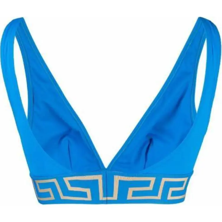 VERSACE Greca Border Triangle Bikini Top 'Turquoise'-1