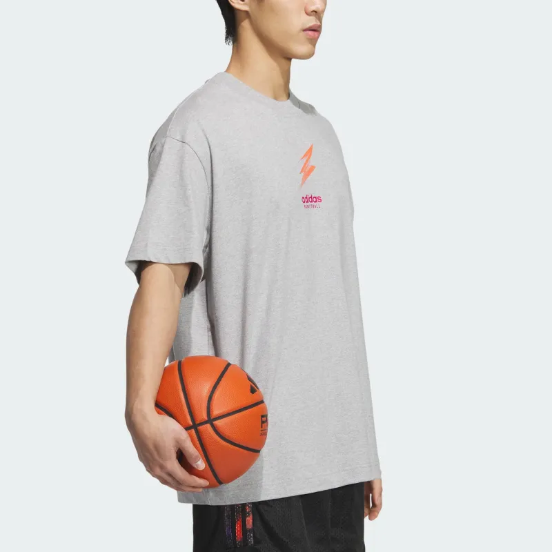 Adidas T Shirt Men's Medium Heather Gray-3