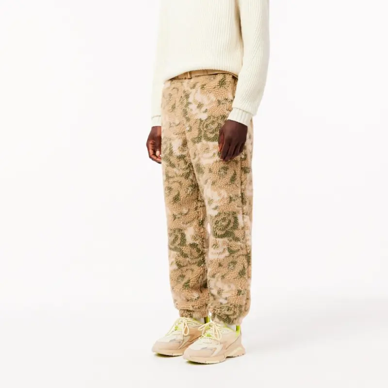 LACOSTE Knitted Sweatpants Men's Beige-3