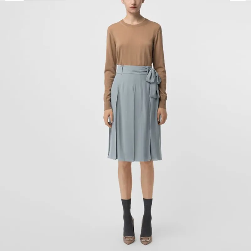Burberry Casual Long Skirts Women's Dark Elegance Blue-1