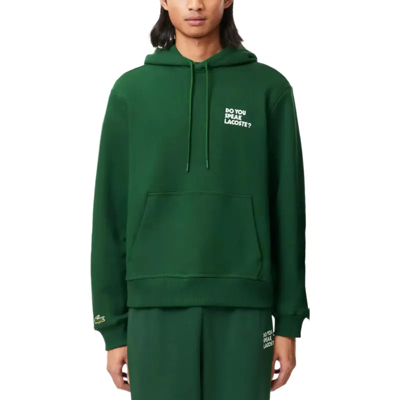 LACOSTE Slogan print Cotton Hoodie-2