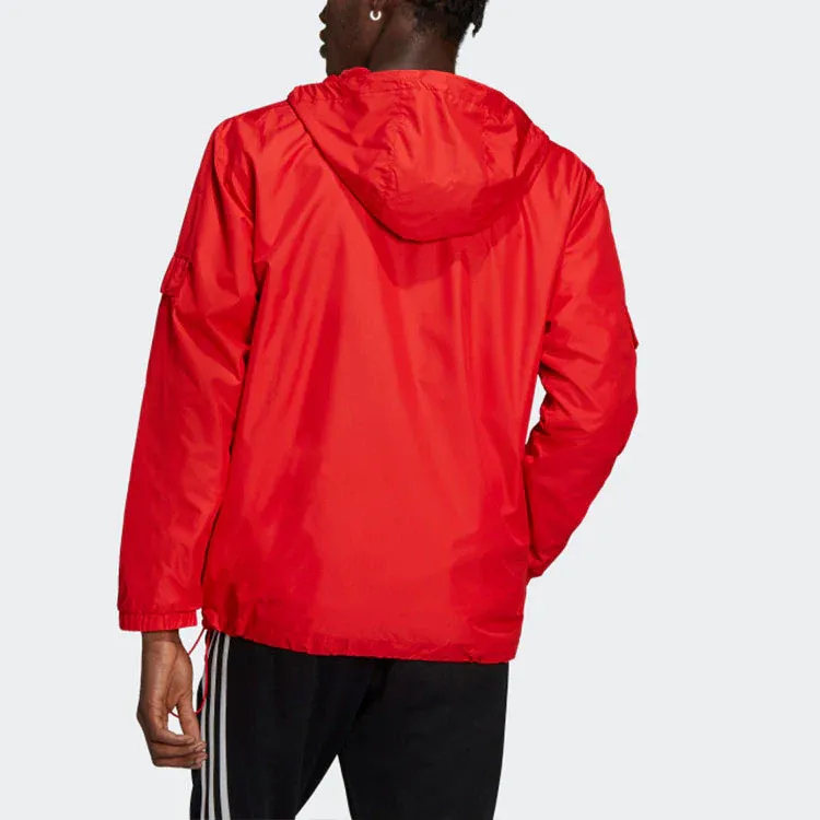 Adidas 3 Stripes Jackets Men Bright Pink Red Fluorescent-2