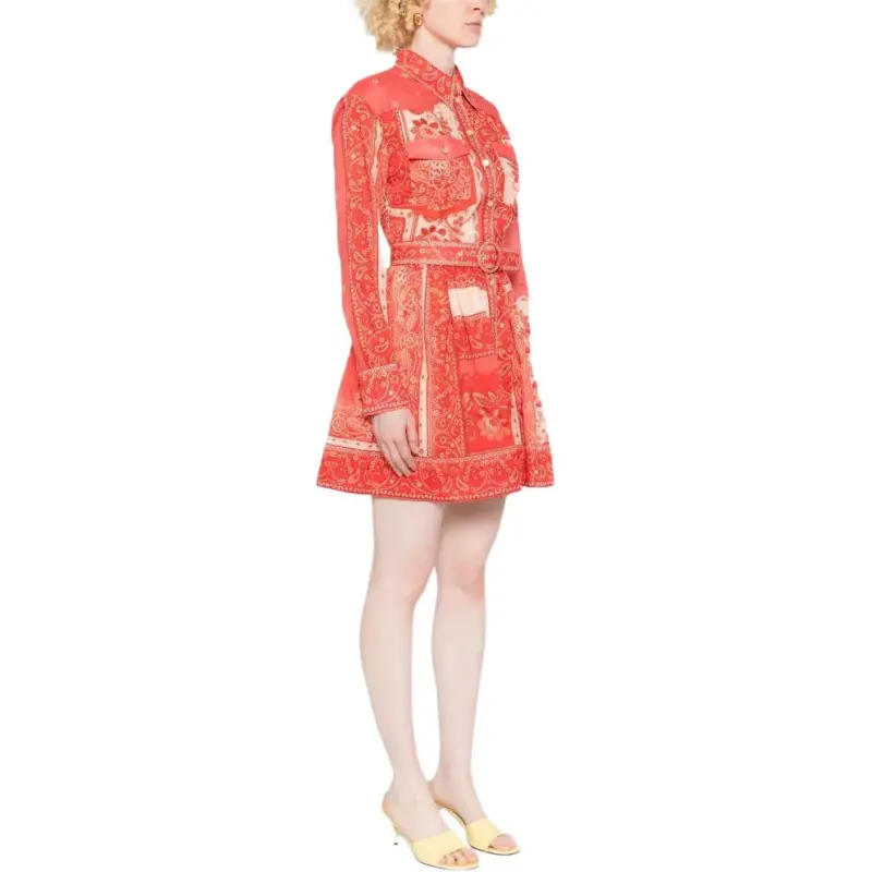 Zimmermann SS25 Long Sleeved Dress Women's Bright Red-3