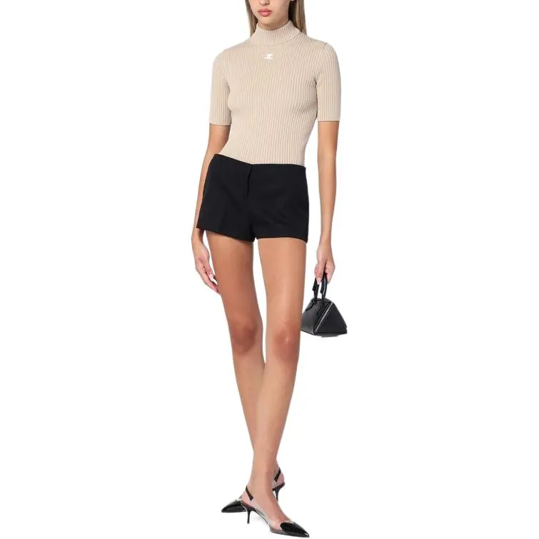 Courrèges Ribbed Turtleneck Sweater 'Cappuccino'-2