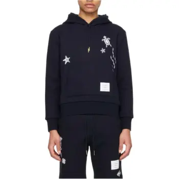 THOM BROWNE Nautical Embroidery Cotton Hoodie