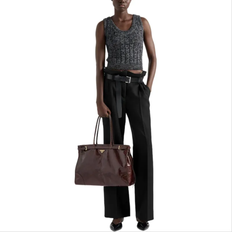 PRADA Belted Pleated Trousers-3