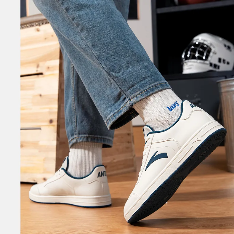 Anta Cushioning Lightweight Low Top Skateboard Shoes Men's White-3