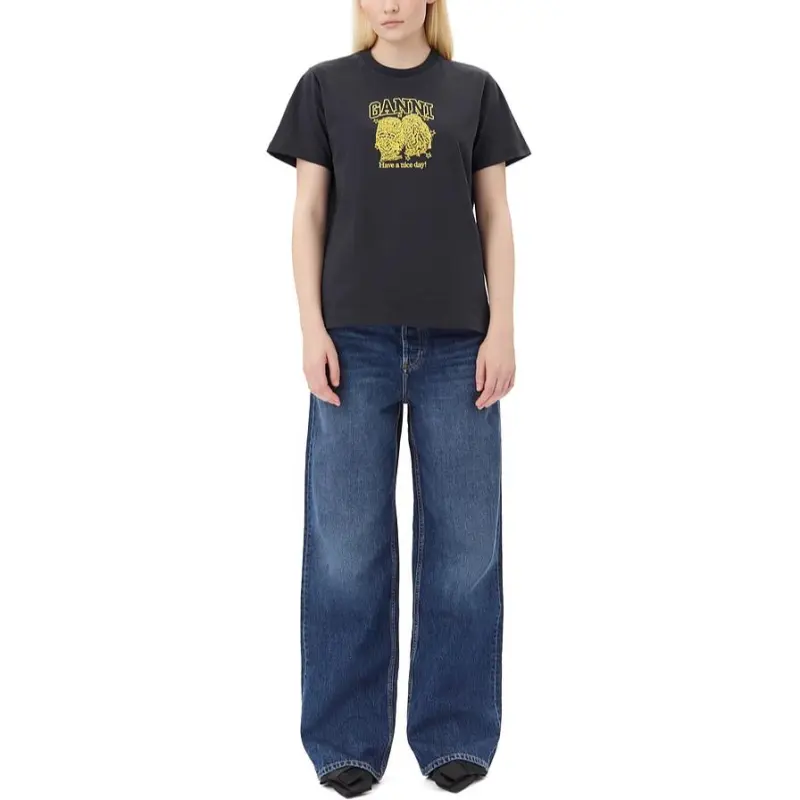 GANNI Jersey Owls T shirt-1