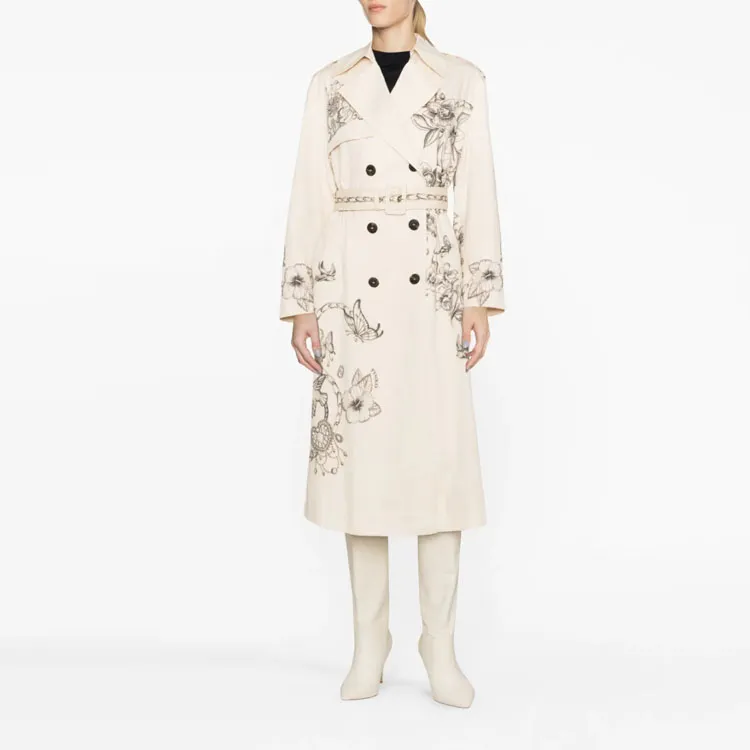 PINKO SS23 Trench Coat Women's Ivory White-2