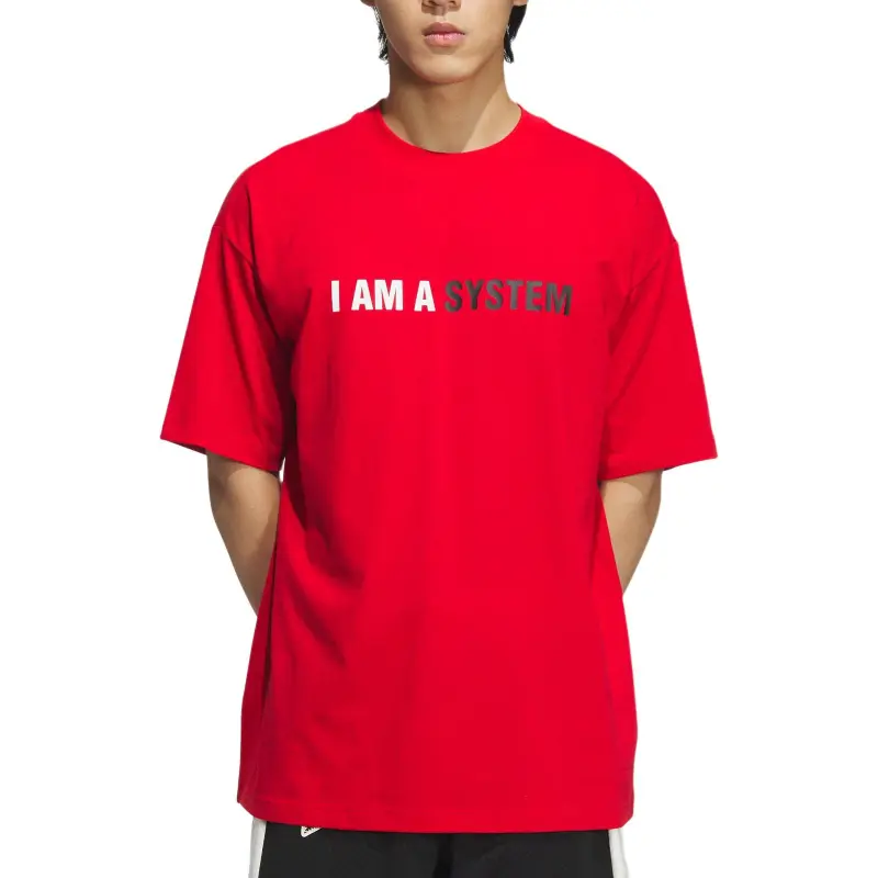 Adidas Harden BB HARDEN TEE T Shirt Men's Light Scarlet-2