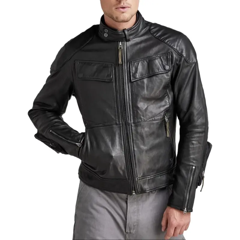 G-STAR RAW Leather Jackets Men Black-2
