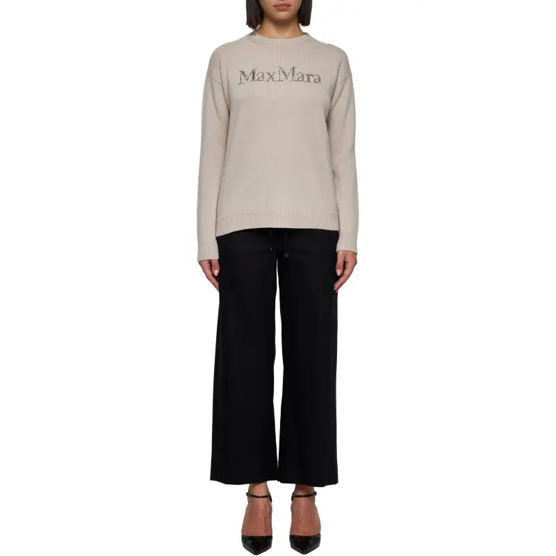'S MAX MARA Logo Embellished Crewneck Jumper-1