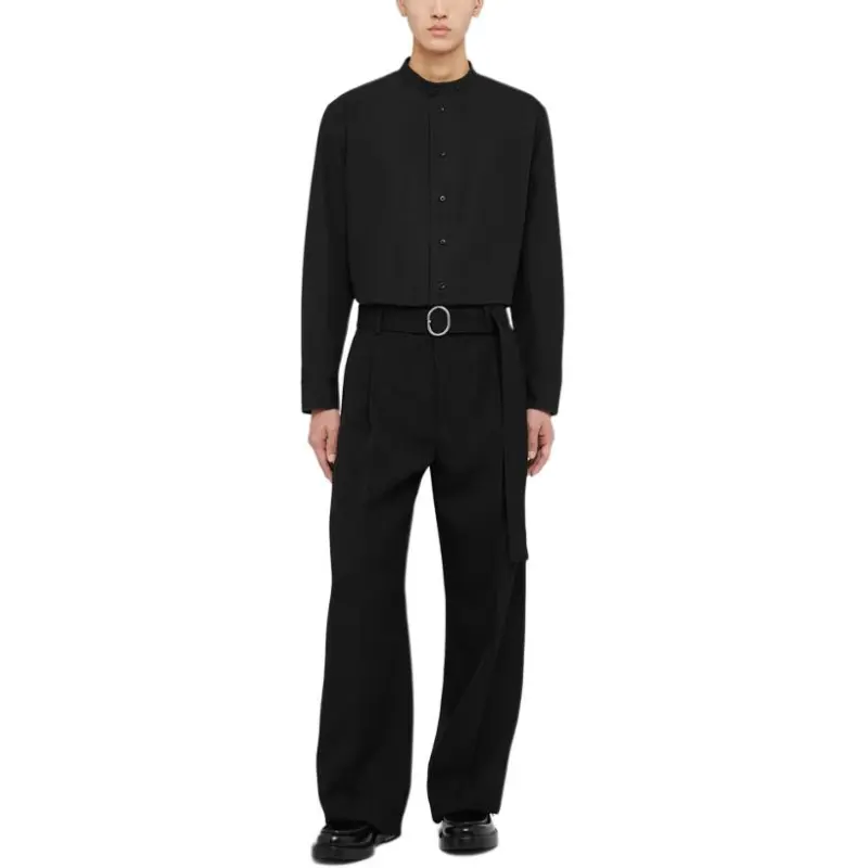 JIL SANDER Band Collar Long Sleeved Shirt-3