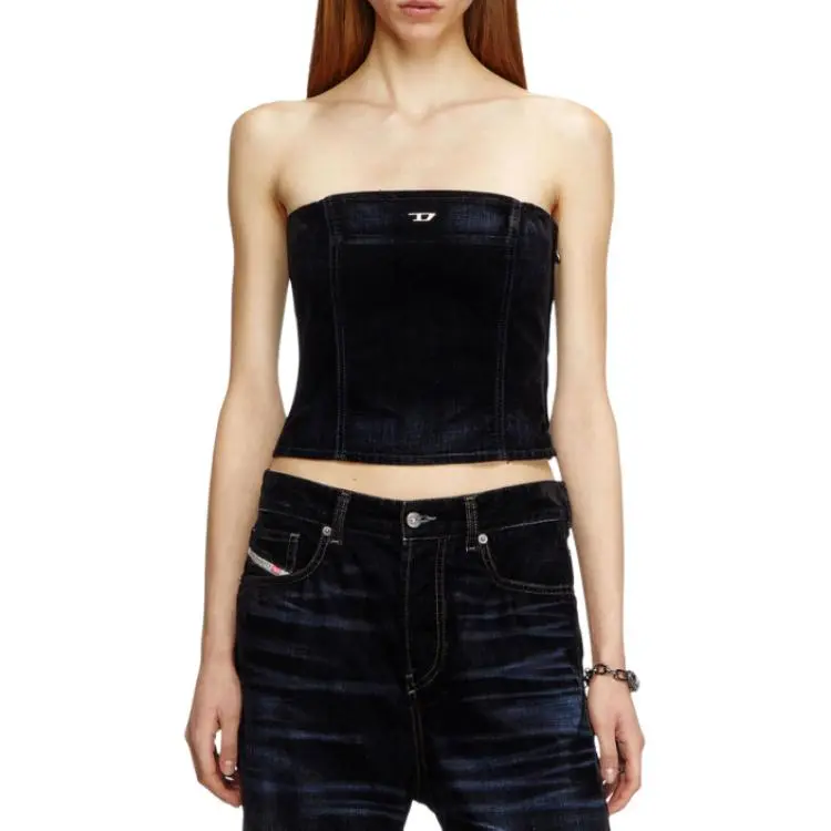 DIESEL Strapless Top Women's Dark Blue-3