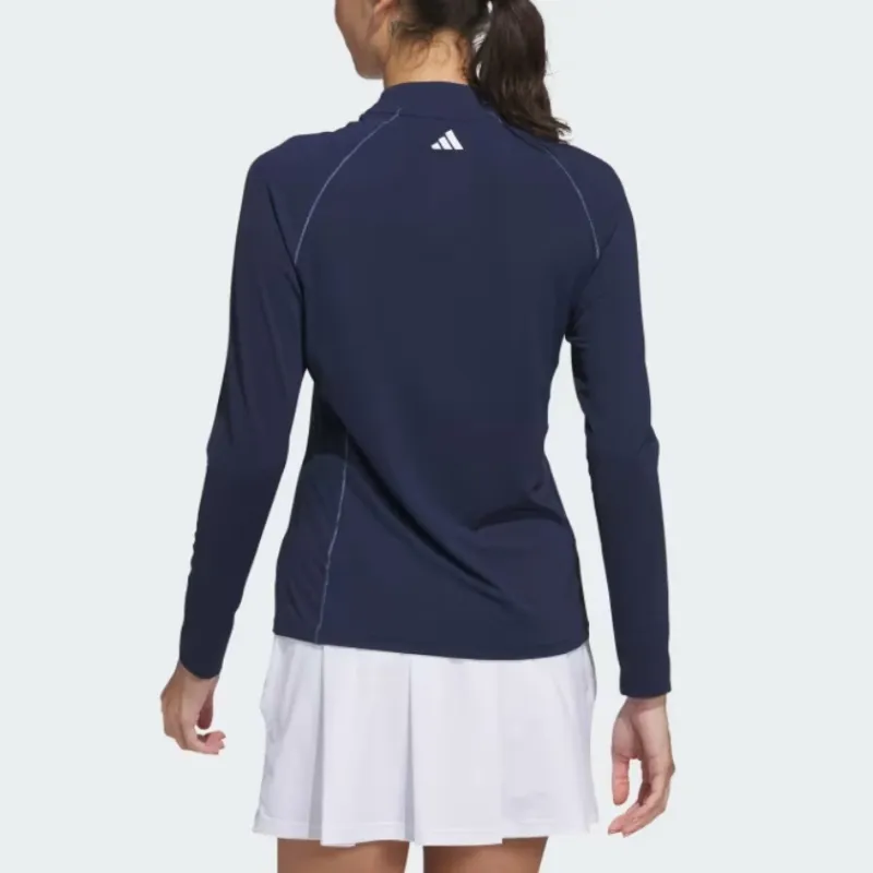 Adidas Free Shipping With AdiClub Ultimate365 Solid Quarter Zip Mock Polo Shirt-2