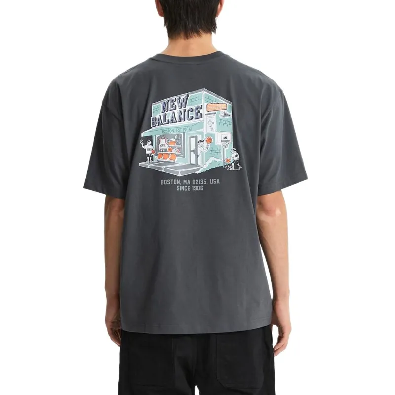 New Balance UNI NB BOY T Shirt Men's 60 Charcoal-1